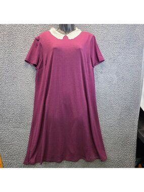 Elle Vibrant Cottagecore Dress XL Maroon Preppy Twee Country Modest Kawaii Indie